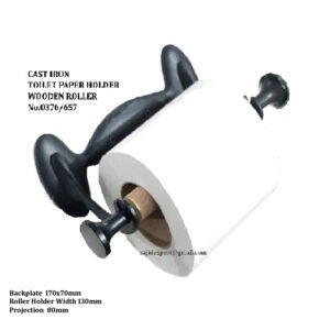 Cast Iron Retro Collections Tauphy Design Sentry Paper Company Patent Toilet Paper Holder - Wall Mounted -Toilet Paper Holder for Bathroom Black Finish 150mm #657