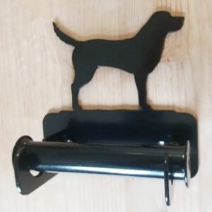 Labrador Paper Roll Holder ,Decorative Cast Iron Metal Paper Roll Holders, Toilet Paper Storage for Bathrooms Kitchen, Metal Toilet Paper Black Finish 150mm #6341