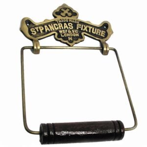 Brass Retro Collections Traditional St.Pancras Fixture Toilet Paper Roll Holder - Wall Mounted - Victorian Style Toilet Paper Holder for Bathroom Brass Antique Finish Brass - 140mm #656