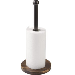 Cast Iron Metal Toilet Roll Holder, Free Standing,Bathroom WC Paper Tissue Dispenser Floor Stand, Adjustable Toilet Roll Stand Black Finish 265mm  # 6342