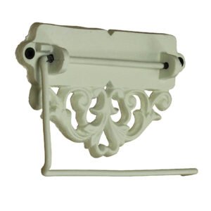 Cast Iron Toilet Roll Holder Paper Vintage Style White Painted Finish Toilet Paper Holder in Country House Style Decoration Bathroom Toilet Paper Holder 175mm # 6345