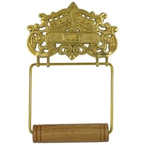Brass Retro Collections Traditional Toilet Paper Roll Holder - Wall Mounted Bathroom Toilet Paper Holder Decor Polish Brass Finish 155mm #654