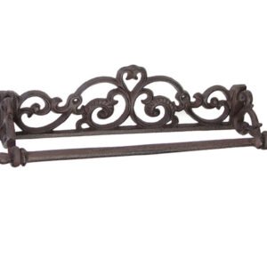 Cast Iron Kitchen Paper Holder, for Tissue and Other Types of Paper Roll, Admire The Detail-Rich Design And Beautiful Elements That Enrich Your Kitchen Decor, Creating a Sophisticated And Unique Ambience Natural Finish 310mm #6335
