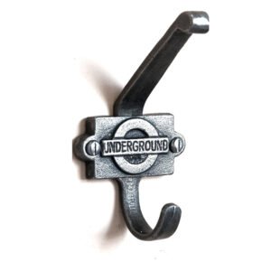 Cast Iron Hat and Coat Hanger Hook "Underground" English Railways 110mm #680