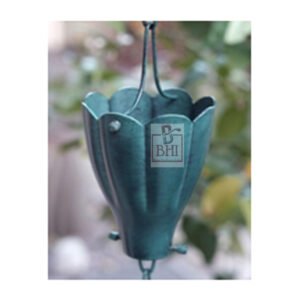 Aluminum Rain Chain XL Scallop Cups Patina 8.5 Foot #7665