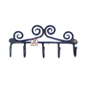 Hand Forged Iron Wall Hook-Five Hangers 185mm #235