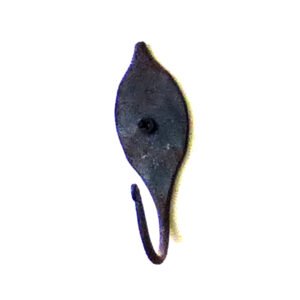 Hand Forged Iron Coat Hook "Canna Leaf" Viking design 90mm #3299