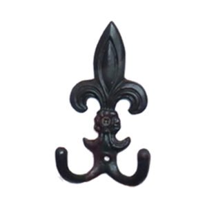 Cast Iron Double Hook Felur De Lys 60mm #1688