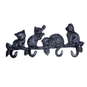 Cast Iron Animal Coat Hook"CAT RAIL" Style 310mm #1259