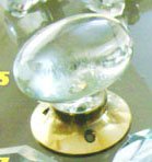 Crystal Glass Oval Door Knob  65x42mm #2024