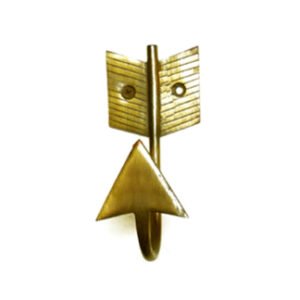 Arrow design Hand Forged Wrought Iron Coat Hook Hanger 140mm #1662 Antique Brass Black Matt Rustic Bees Waxed