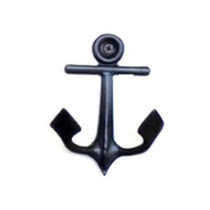 Cast Iron Hat & Coat Hook "Anchor" 110mm #3172 Black Finish