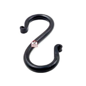 Hand Forged Iron Butchers Hanger S Hook 100mm #3831 Matt Black Finish