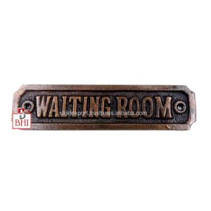Cast Iron "WAITING ROOM" Door Sign Plaques It's a fun and attractive decoration for your house, cafe, kitchen, club, office, bar, restaurant, dorm, garage, and more! Vintage metal tin signs can also be the first choice for gift giving, very artistic Copper Antique Finish  145mm #2483