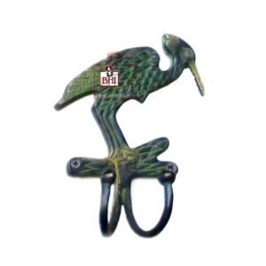 Brass Animal Coat Hook Double "Swan" Style 140mm #4005 Patina Finish
