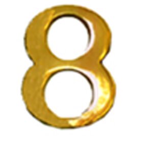 Brass "NO.8" Door House Numbers and Street Address Plaques Numbers for Residence and Mailbox Signs Polish Brass Finish 50mm #941