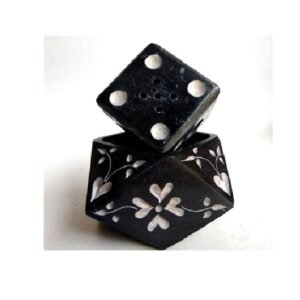 Black & Coloured Marble Stone Sangemamar Handmade Candle Holder & Incense Holder Soapstone Free Incense Sticks Inside Puja Essentials Gifting Mandir used for both candles and incense sticks Perfect for Home, office and Gifts 68mm #8935