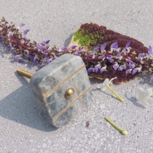 CABINET KNOB GREY MARBLE 40mm #6493 (Set of 6 Pcs)