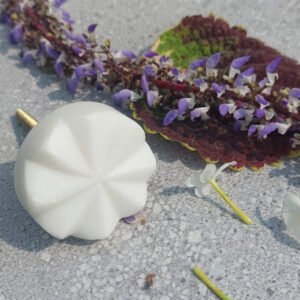CABINET KNOB WHITE MARBLE 37mm #6497 (Set of 6 Pcs)