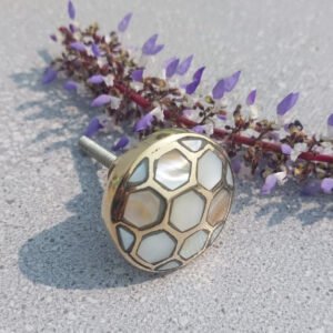 CABINET KNOB BRASS MOP 35mm #6552 (Set of 6 Pcs)