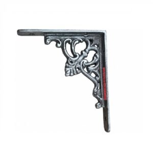 Rustic Victorian Cast Iron Shelf Support Bracket with decorative design