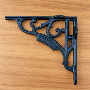 Decorative Black Powder Coated Cast Iron Shelf Bracket 150mm  #2850