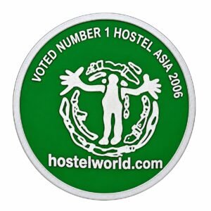 Aluminum Door Sign Plaques "Volted Number Hostel Asia 2006" Green Colour Finish 200mm #6019