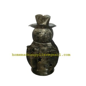 Wrought Iron Ice Santa Claus man Candle Holder #31045