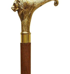 Brass Walking Stick Handle Lion Head Vintage Gift for Men 110mm #9478