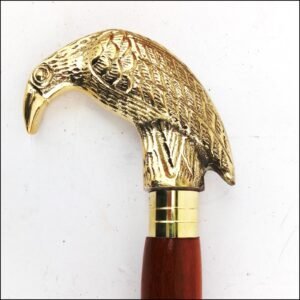 Antique Embossed Brass Raven Crow Head Handle for Walking Stick Canes Shaft 100mm #9478