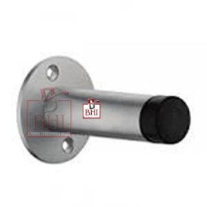 Aluminum Rubber Tipped Doorstop Cylinder with Rose - Wall Mounted - 70mm - Satin Anodized Protective Door Buffer - Wall Protection Bumper - Internal Door Accessories 70mm #644