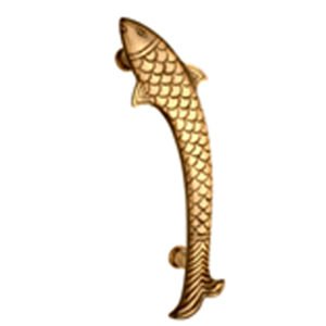 Brass Door Pull Handle - Fish 140x50mm #4030