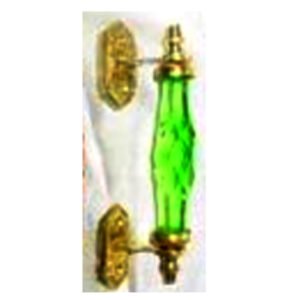 Crystal Glass Door Pull Handle Diamond Style on Brass Rosette 100mm # 17020