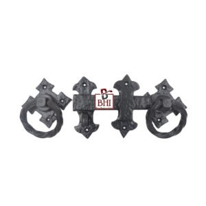 Cast Iron Ring Gate Latch Set Cross Style 210mm #1011