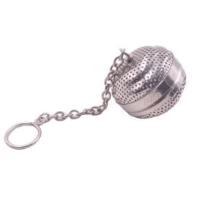 Brass Herbal Tea Diffuser Finger Chain Ring Holding Strainer 42x35mm #3800 Chrome Plating finish